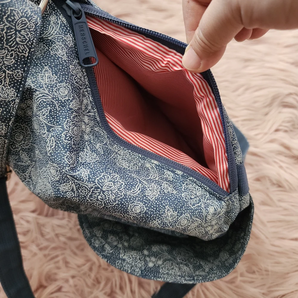 Herschel Supply Co Reid floral denim drawstring flap backpack
